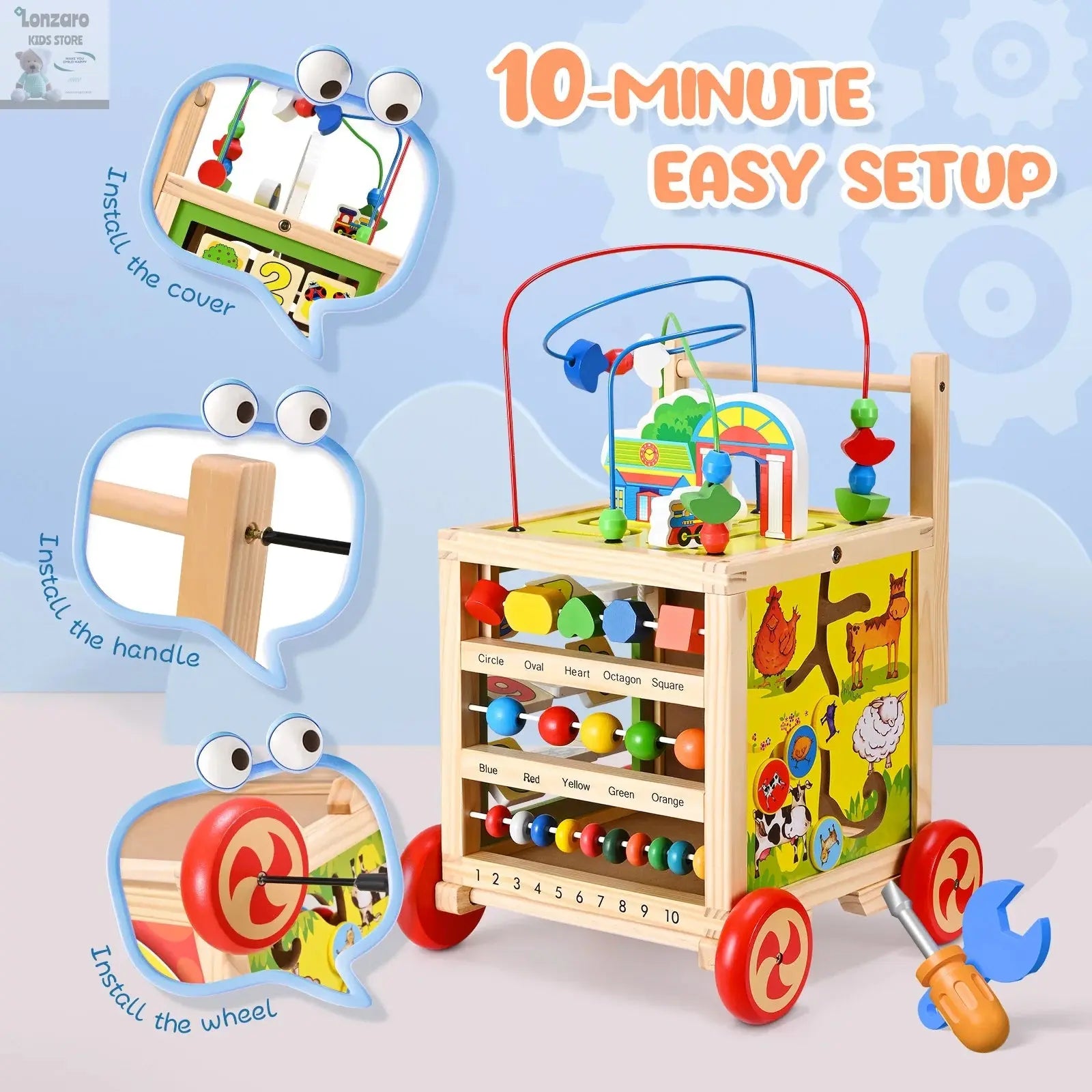 Loopwagen Baby Veiligheid en Stabiliteit - Lonzaro Kids