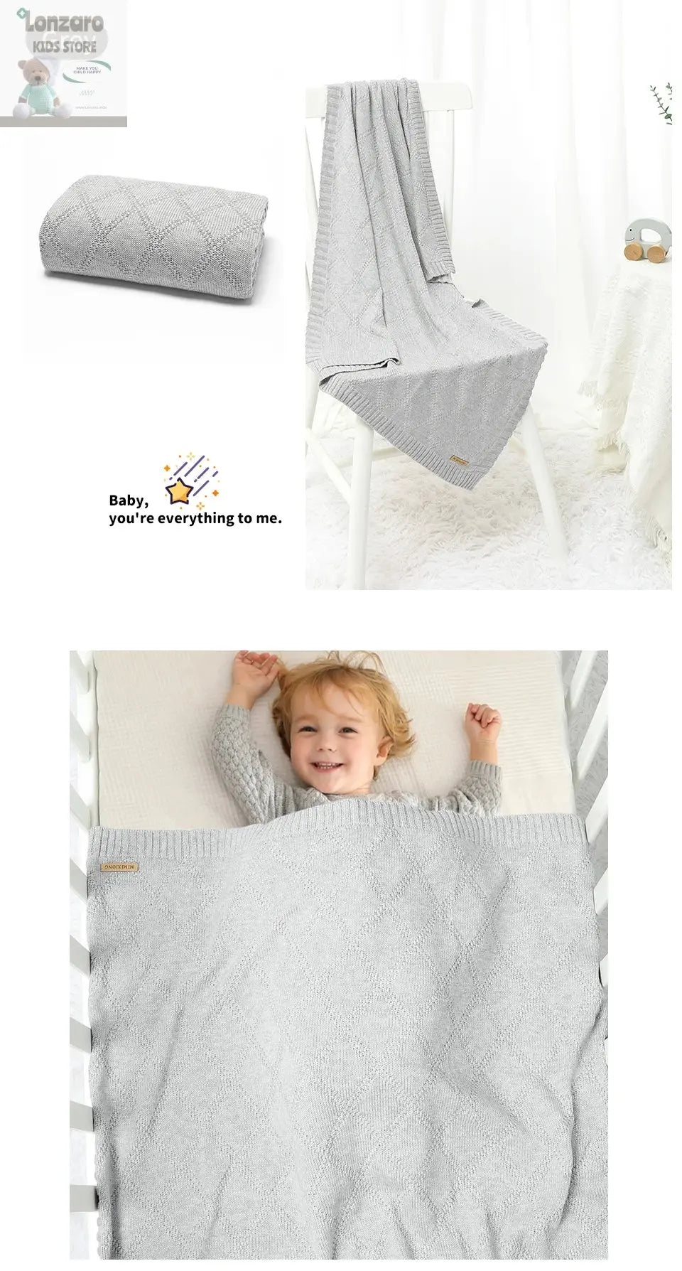 Cotton Baby Blankets Super Soft Newborn Infant Boy Girl Stroller Nursery Cover Quilts 90*70cm Toddler Outdoor Throw Playing Mats Lonzaro Kids