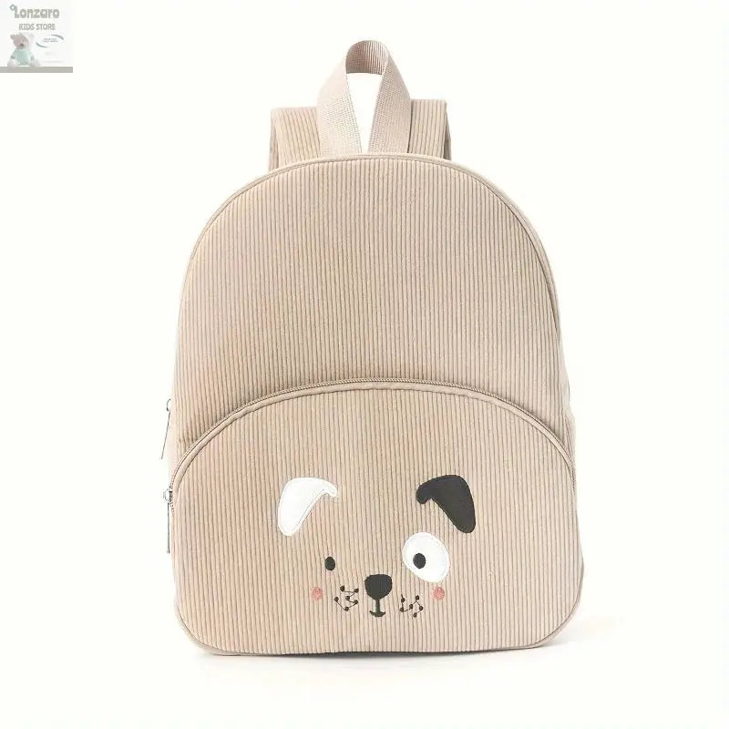 Customized Name Toddler Backpack Cartoon Bear Corduroy Large Capacity Backpack Embroidered Name Backpack Plush Bag Lonzaro Kids