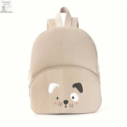 Customized Name Toddler Backpack Cartoon Bear Corduroy Large Capacity Backpack Embroidered Name Backpack Plush Bag Lonzaro Kids