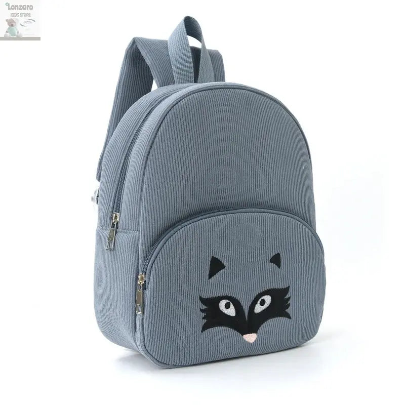 Customized Name Toddler Backpack Cartoon Bear Corduroy Large Capacity Backpack Embroidered Name Backpack Plush Bag Lonzaro Kids