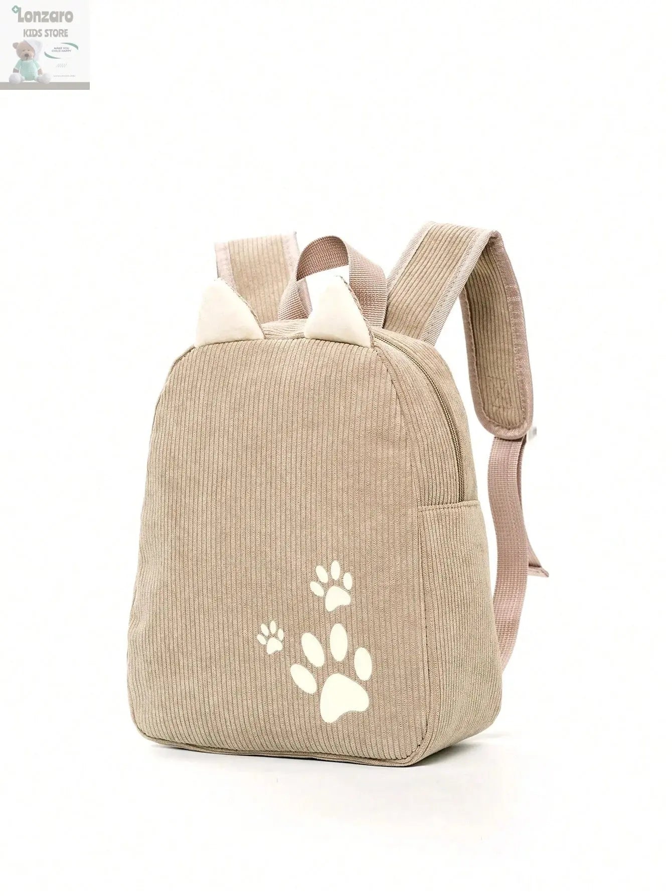 Customized Name Toddler Backpack Cartoon Bear Corduroy Large Capacity Backpack Embroidered Name Backpack Plush Bag Lonzaro Kids