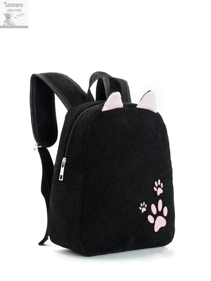 Customized Name Toddler Backpack Cartoon Bear Corduroy Large Capacity Backpack Embroidered Name Backpack Plush Bag Lonzaro Kids