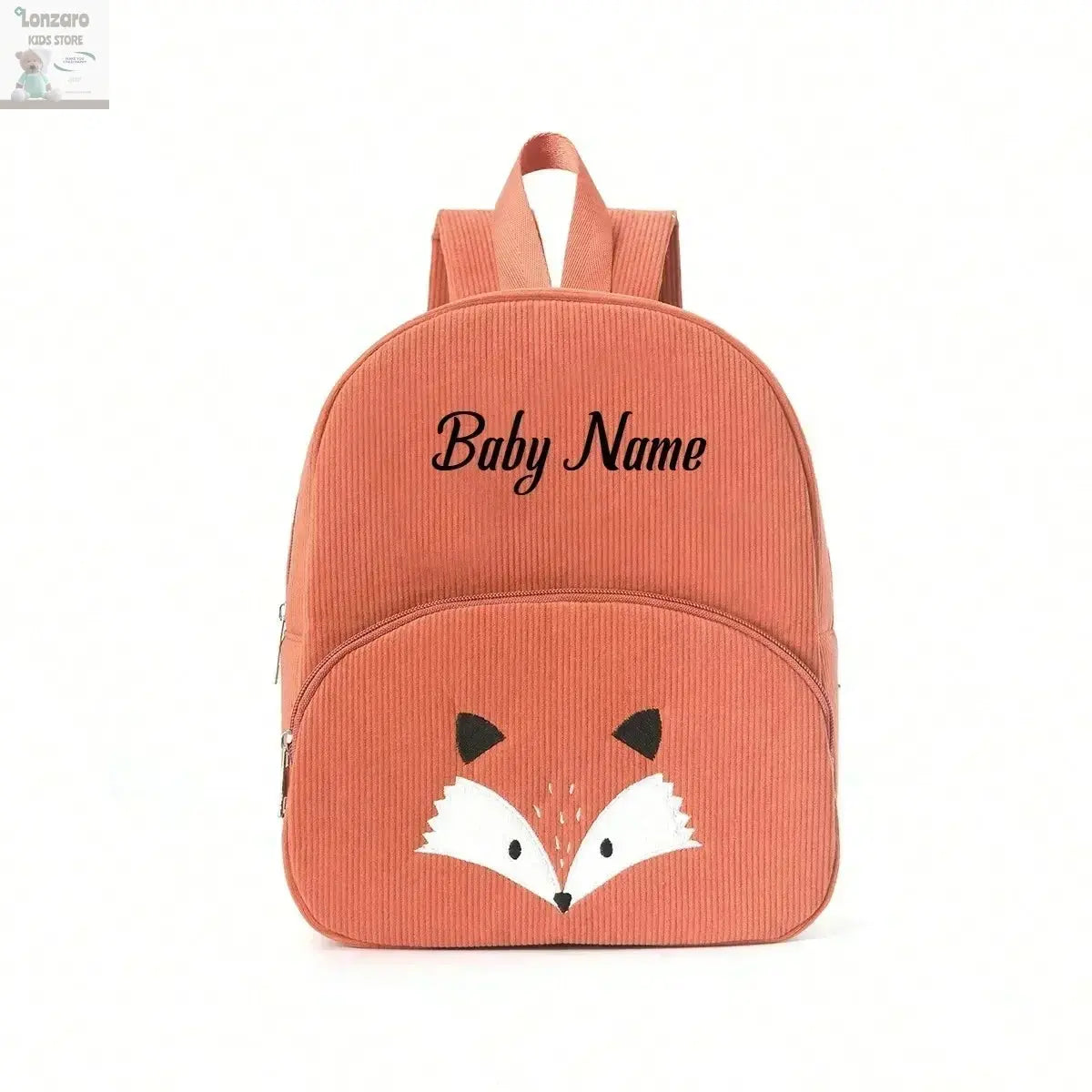 Customized Name Toddler Backpack Cartoon Bear Corduroy Large Capacity Backpack Embroidered Name Backpack Plush Bag Lonzaro Kids