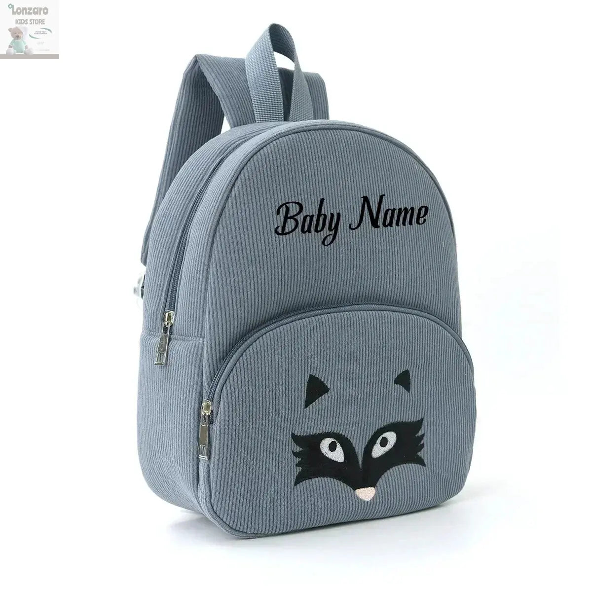Customized Name Toddler Backpack Cartoon Bear Corduroy Large Capacity Backpack Embroidered Name Backpack Plush Bag Lonzaro Kids