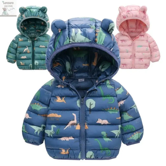 Dino Hoody: Lichte Dons Jas voor Kinderen Lonzaro Kids