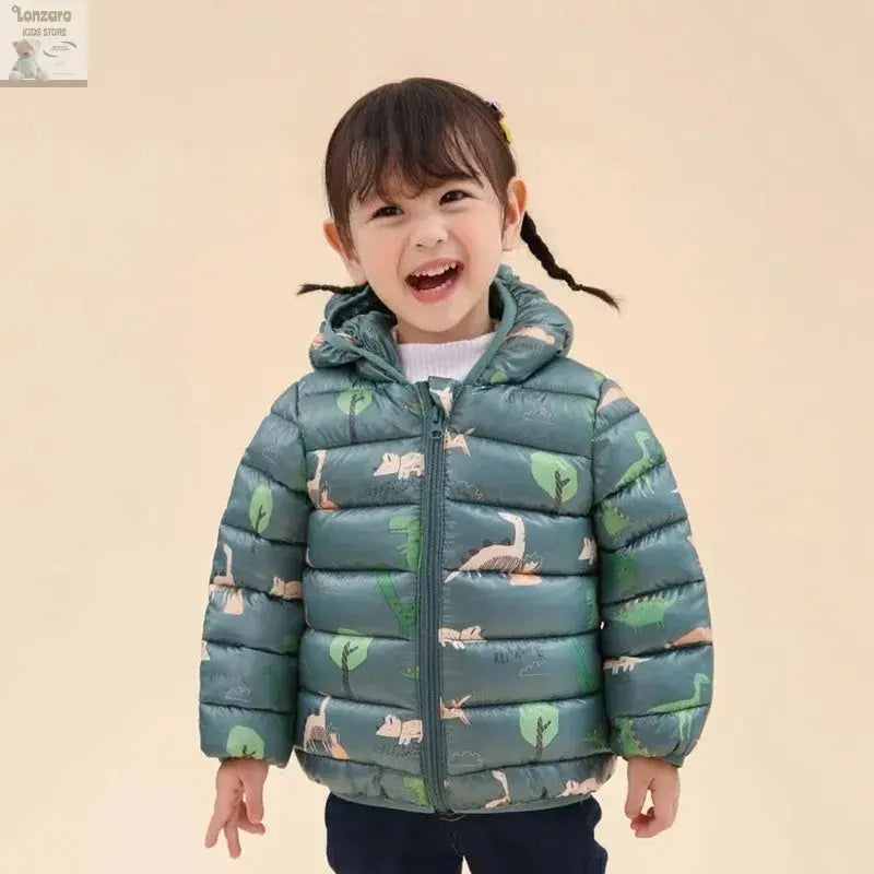 Dino Hoody: Lichte Dons Jas voor Kinderen Lonzaro Kids