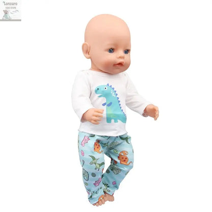 Doll Clothes Pajamas  For 43cm Baby New Born&American 18 Inch Girl Doll Unicorn Shark Cartoon Clothes Suit For Generation Doll Lonzaro Kids