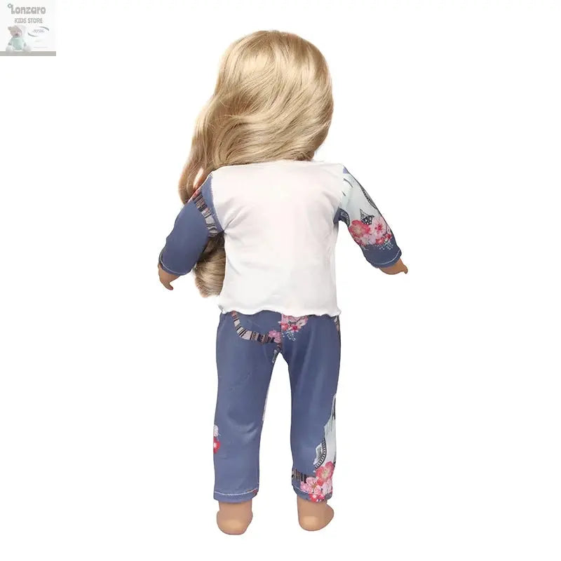 Doll Clothes Pajamas  For 43cm Baby New Born&American 18 Inch Girl Doll Unicorn Shark Cartoon Clothes Suit For Generation Doll Lonzaro Kids