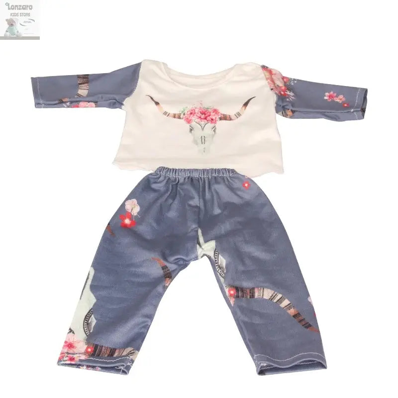 Doll Clothes Pajamas  For 43cm Baby New Born&American 18 Inch Girl Doll Unicorn Shark Cartoon Clothes Suit For Generation Doll Lonzaro Kids