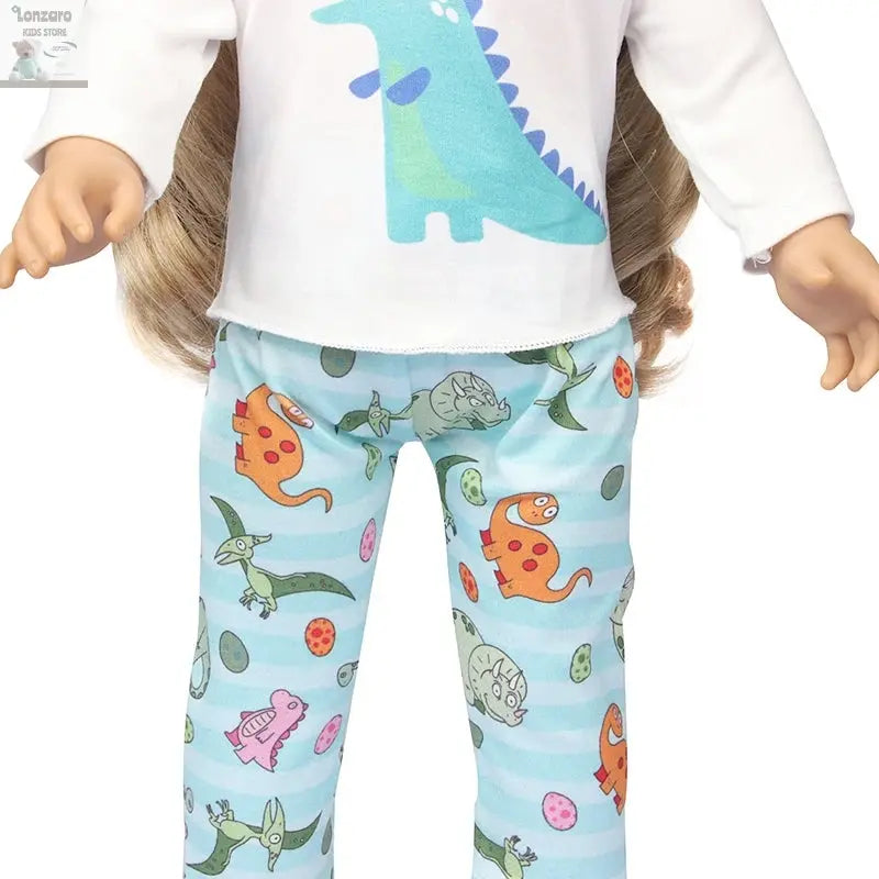 Doll Clothes Pajamas  For 43cm Baby New Born&American 18 Inch Girl Doll Unicorn Shark Cartoon Clothes Suit For Generation Doll Lonzaro Kids