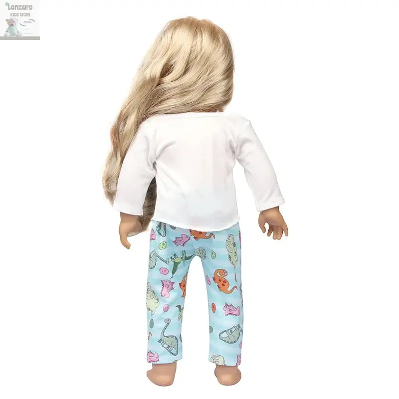Doll Clothes Pajamas  For 43cm Baby New Born&American 18 Inch Girl Doll Unicorn Shark Cartoon Clothes Suit For Generation Doll Lonzaro Kids