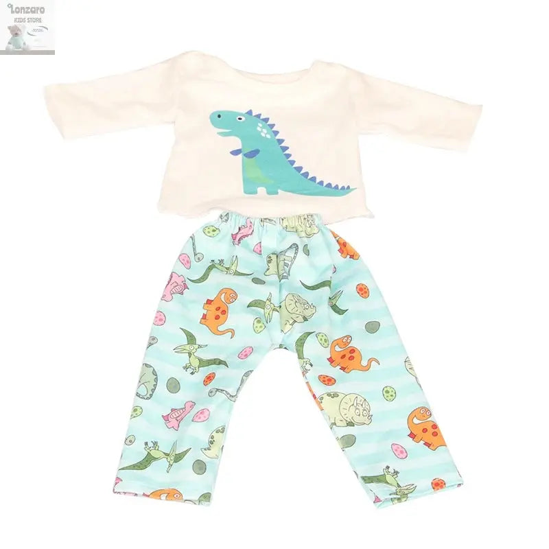 Doll Clothes Pajamas  For 43cm Baby New Born&American 18 Inch Girl Doll Unicorn Shark Cartoon Clothes Suit For Generation Doll Lonzaro Kids