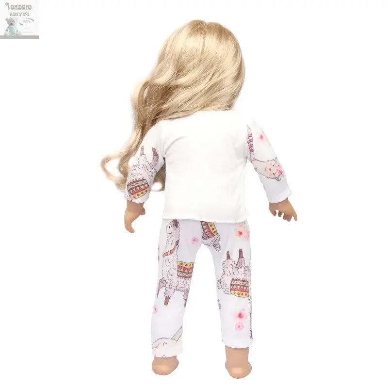 Doll Clothes Pajamas  For 43cm Baby New Born&American 18 Inch Girl Doll Unicorn Shark Cartoon Clothes Suit For Generation Doll Lonzaro Kids
