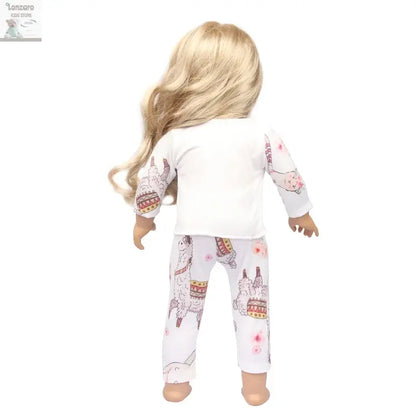 Doll Clothes Pajamas  For 43cm Baby New Born&American 18 Inch Girl Doll Unicorn Shark Cartoon Clothes Suit For Generation Doll Lonzaro Kids