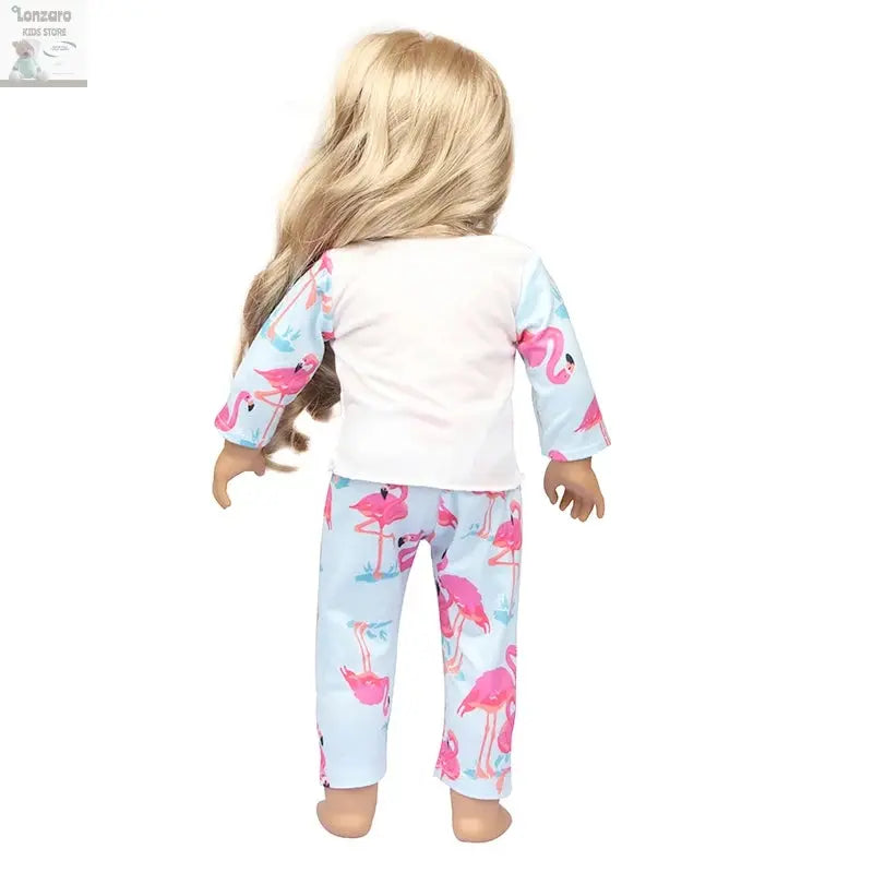 Doll Clothes Pajamas  For 43cm Baby New Born&American 18 Inch Girl Doll Unicorn Shark Cartoon Clothes Suit For Generation Doll Lonzaro Kids