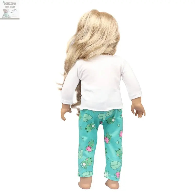 Doll Clothes Pajamas  For 43cm Baby New Born&American 18 Inch Girl Doll Unicorn Shark Cartoon Clothes Suit For Generation Doll Lonzaro Kids