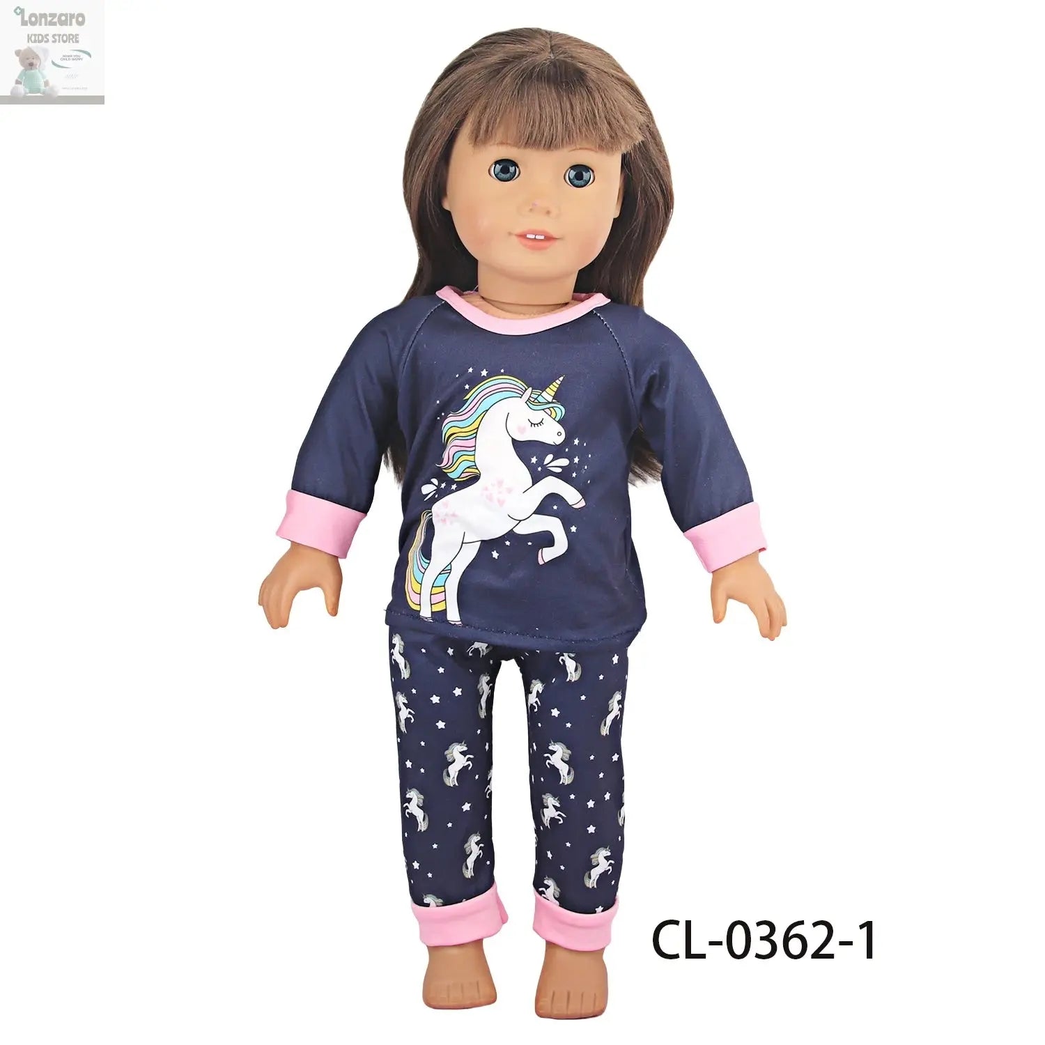 Doll Clothes Pajamas  For 43cm Baby New Born&American 18 Inch Girl Doll Unicorn Shark Cartoon Clothes Suit For Generation Doll Lonzaro Kids