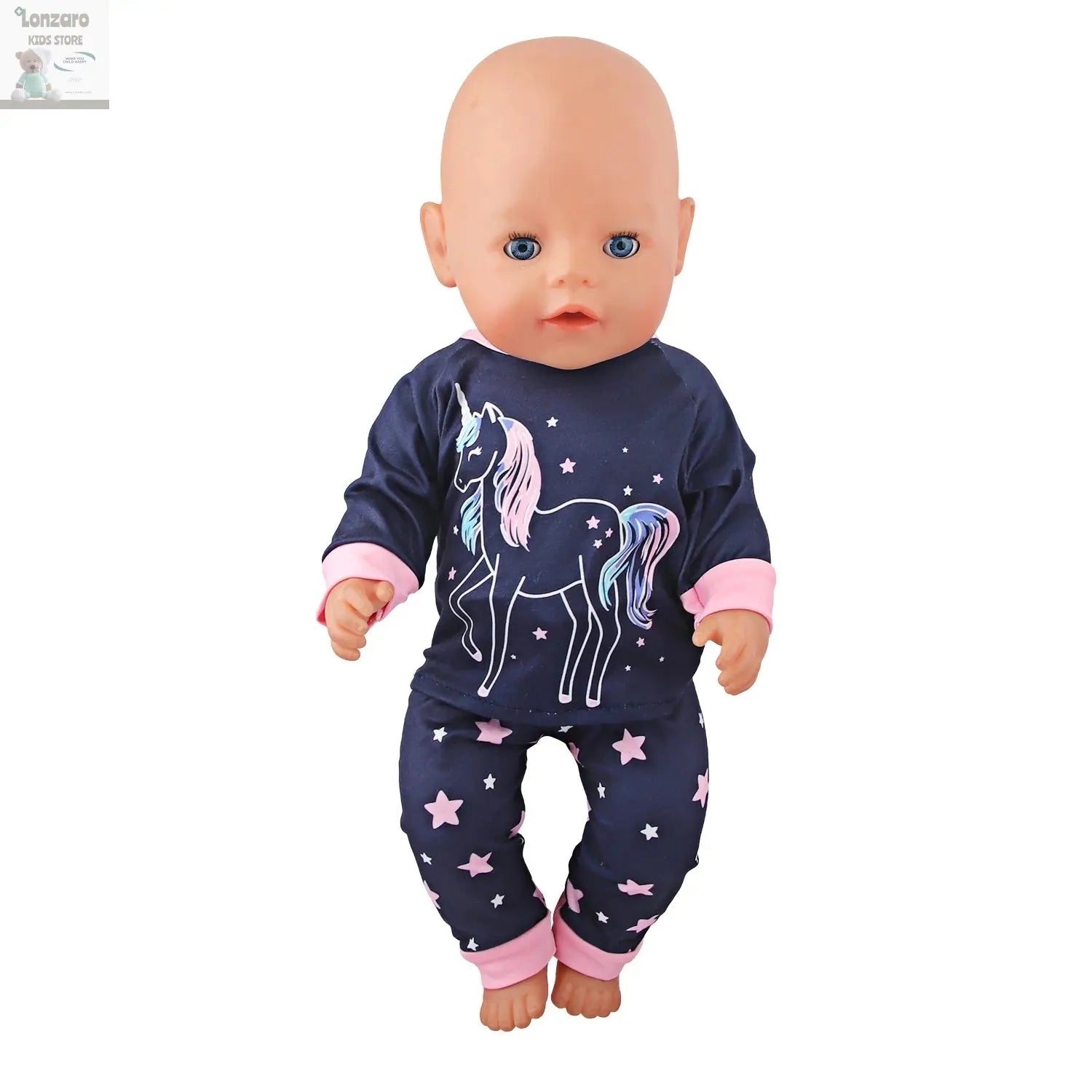 Doll Clothes Pajamas  For 43cm Baby New Born&American 18 Inch Girl Doll Unicorn Shark Cartoon Clothes Suit For Generation Doll Lonzaro Kids