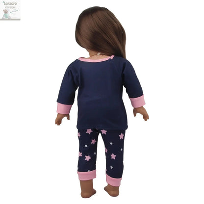Doll Clothes Pajamas  For 43cm Baby New Born&American 18 Inch Girl Doll Unicorn Shark Cartoon Clothes Suit For Generation Doll Lonzaro Kids