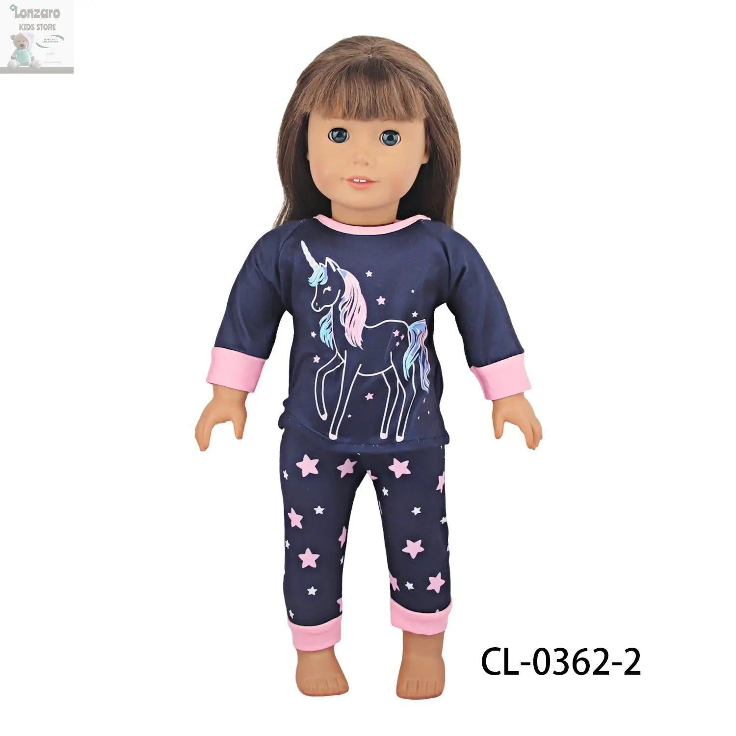 Doll Clothes Pajamas  For 43cm Baby New Born&American 18 Inch Girl Doll Unicorn Shark Cartoon Clothes Suit For Generation Doll Lonzaro Kids