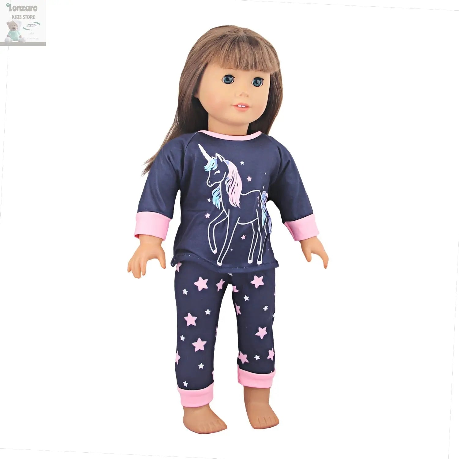 Doll Clothes Pajamas  For 43cm Baby New Born&American 18 Inch Girl Doll Unicorn Shark Cartoon Clothes Suit For Generation Doll Lonzaro Kids