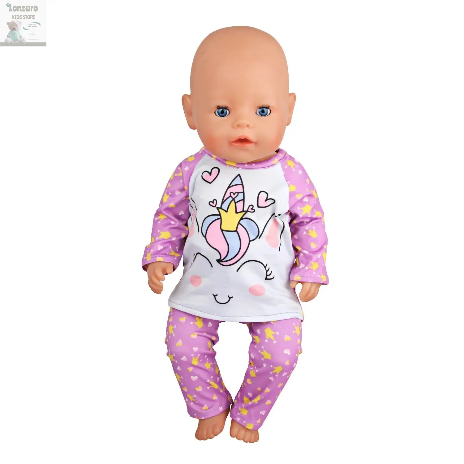 Doll Clothes Pajamas  For 43cm Baby New Born&American 18 Inch Girl Doll Unicorn Shark Cartoon Clothes Suit For Generation Doll Lonzaro Kids