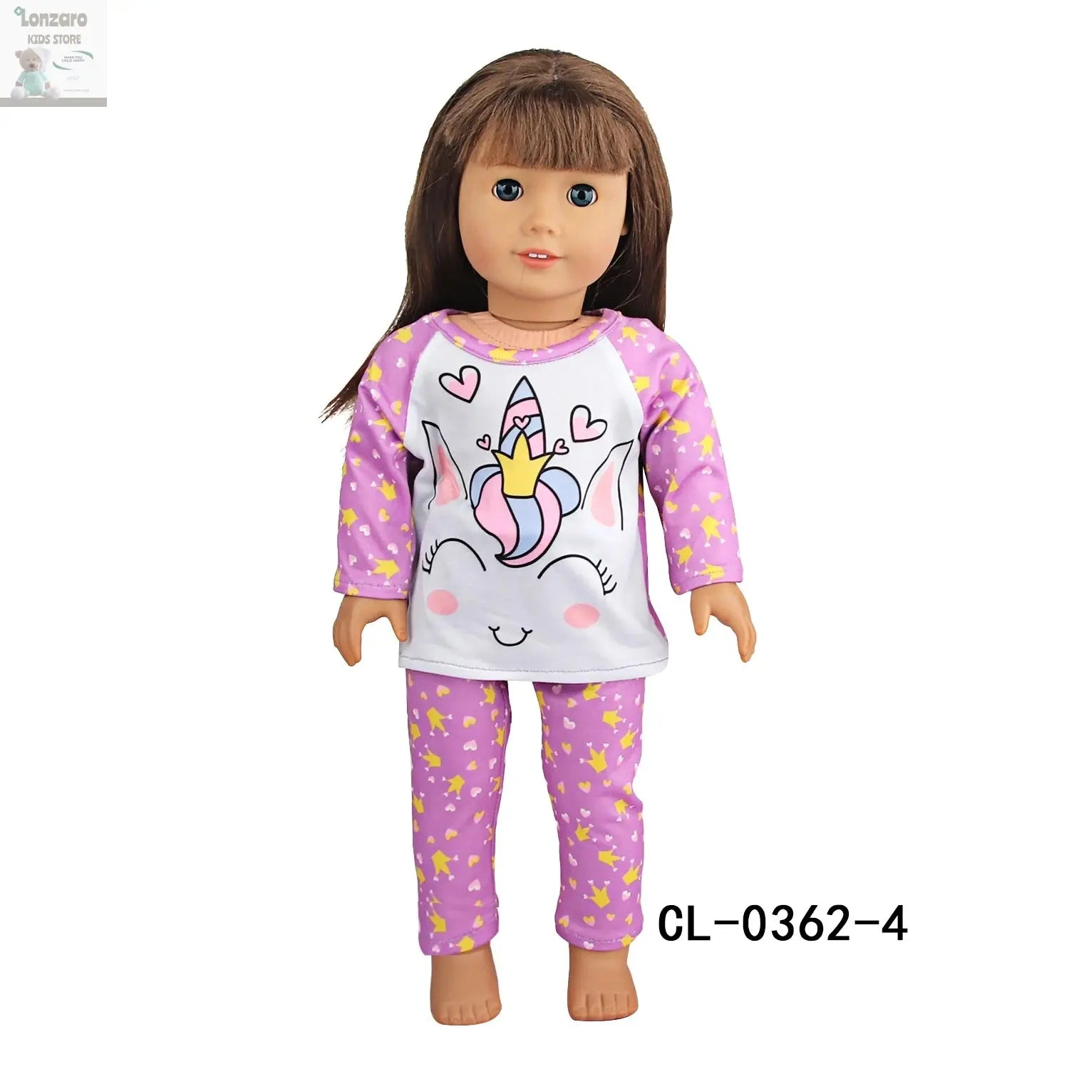 Doll Clothes Pajamas  For 43cm Baby New Born&American 18 Inch Girl Doll Unicorn Shark Cartoon Clothes Suit For Generation Doll Lonzaro Kids