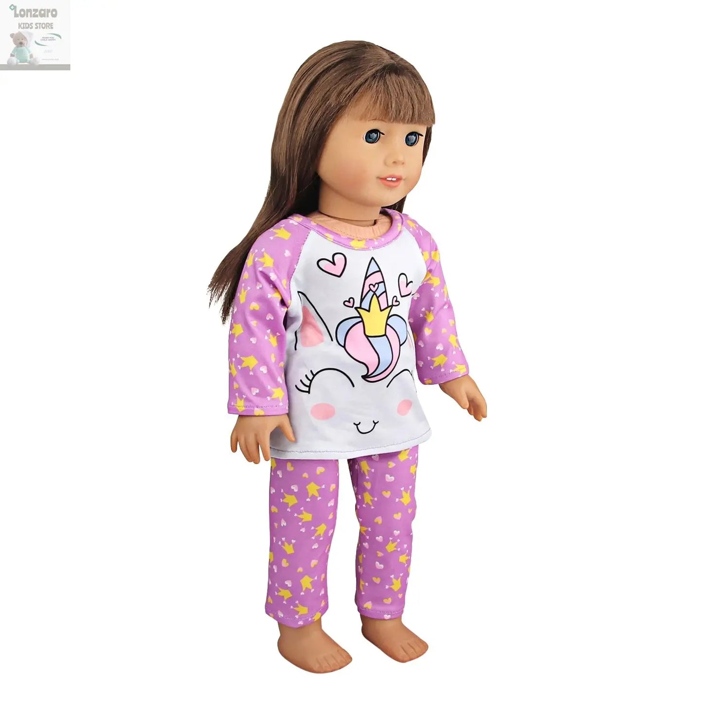 Doll Clothes Pajamas  For 43cm Baby New Born&American 18 Inch Girl Doll Unicorn Shark Cartoon Clothes Suit For Generation Doll Lonzaro Kids