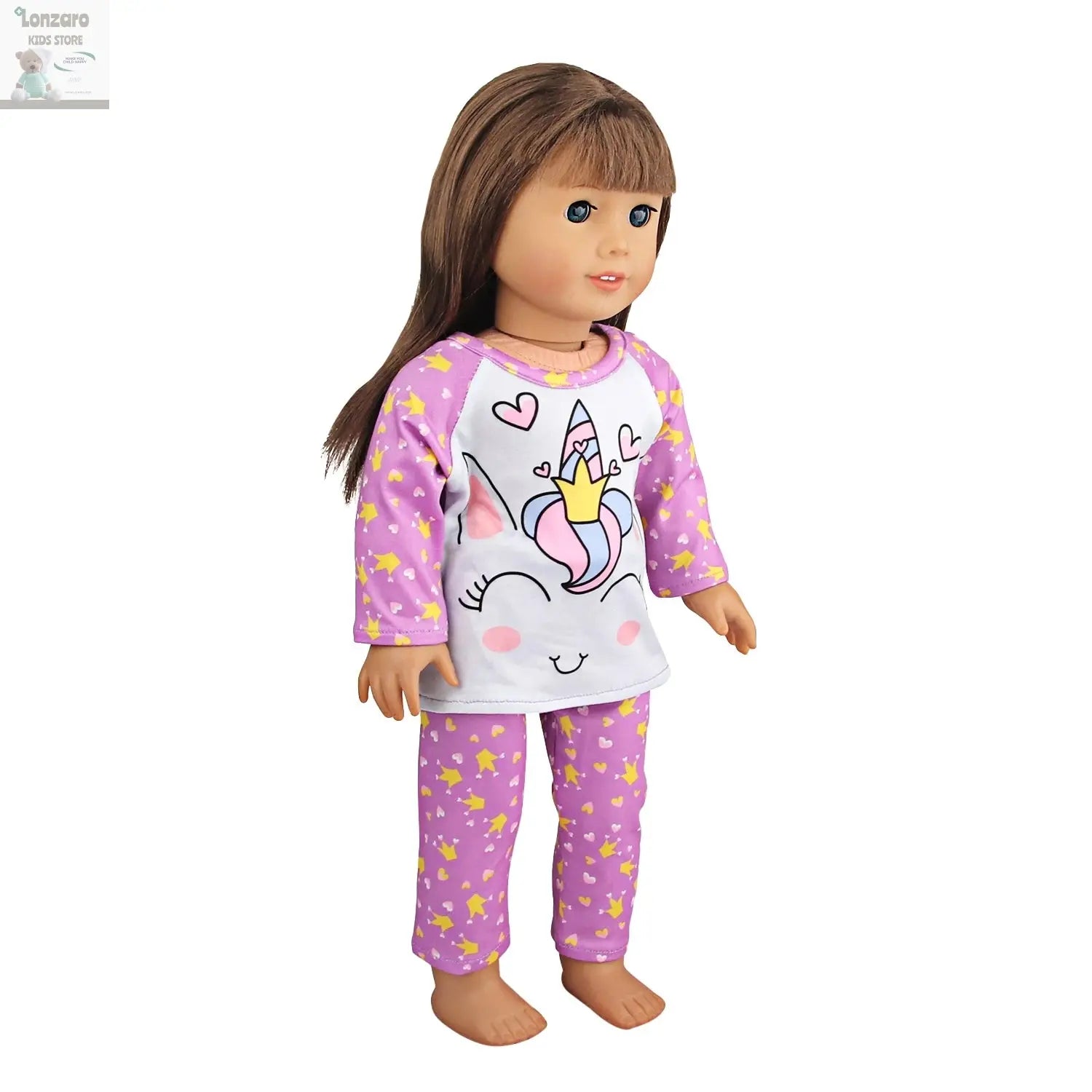Doll Clothes Pajamas  For 43cm Baby New Born&American 18 Inch Girl Doll Unicorn Shark Cartoon Clothes Suit For Generation Doll Lonzaro Kids
