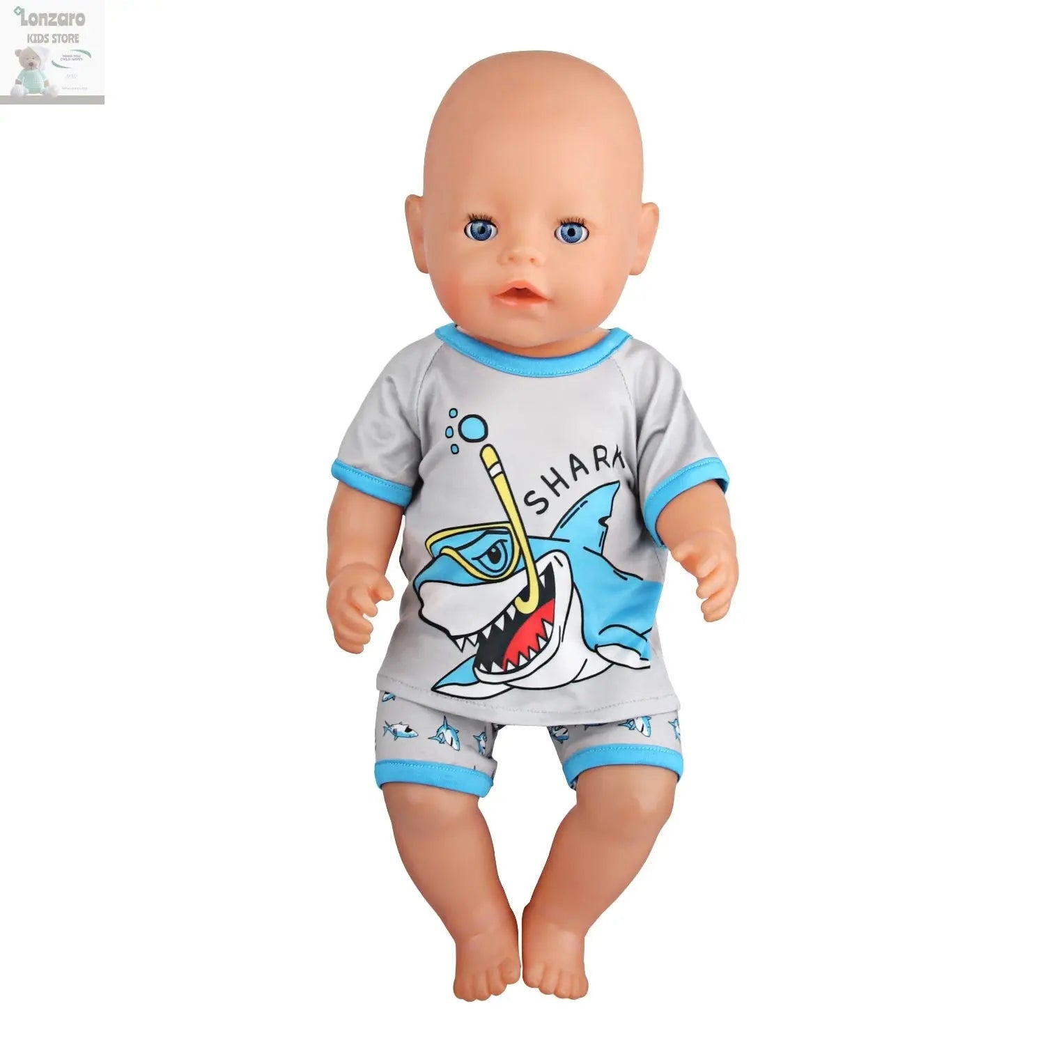 Doll Clothes Pajamas  For 43cm Baby New Born&American 18 Inch Girl Doll Unicorn Shark Cartoon Clothes Suit For Generation Doll Lonzaro Kids
