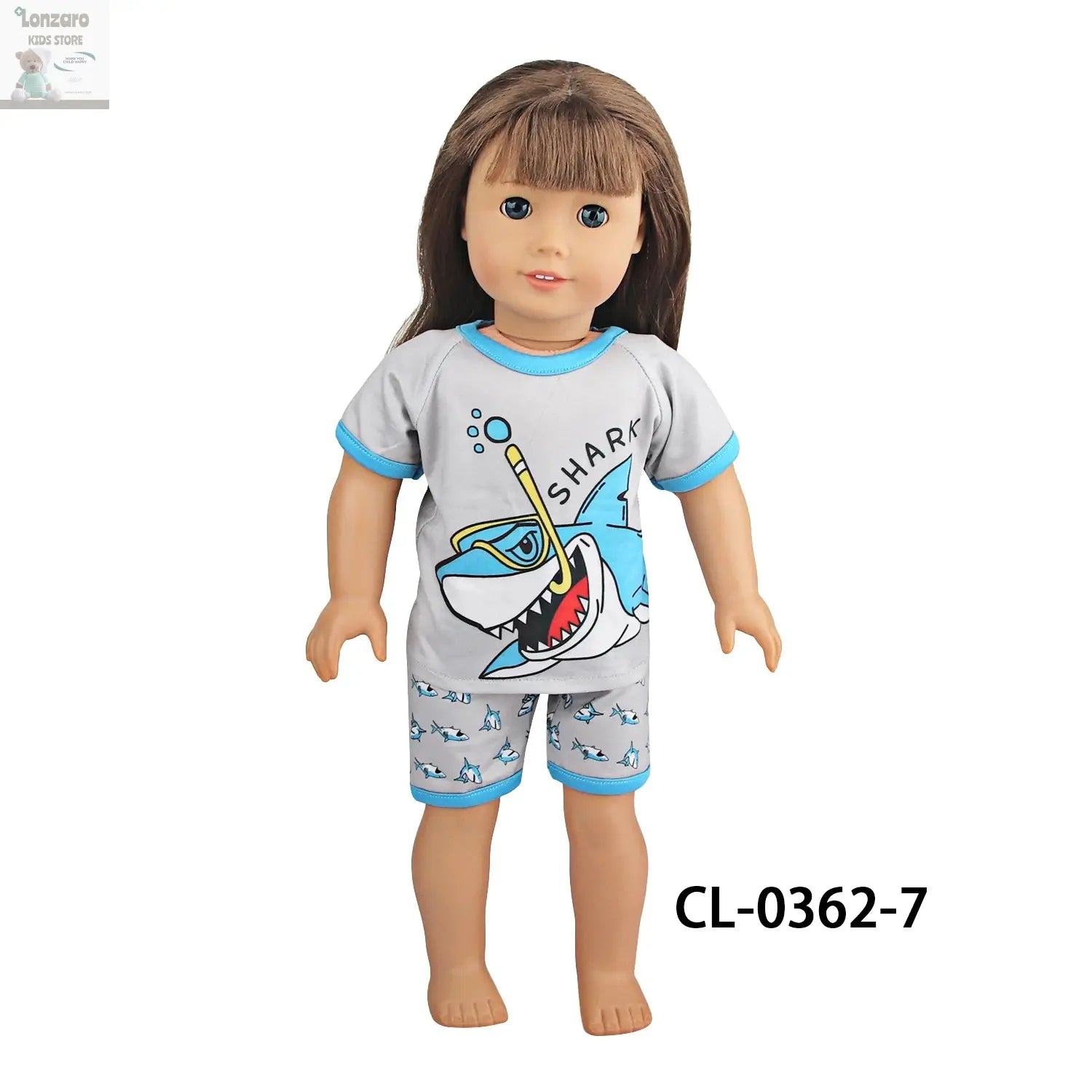 Doll Clothes Pajamas  For 43cm Baby New Born&American 18 Inch Girl Doll Unicorn Shark Cartoon Clothes Suit For Generation Doll Lonzaro Kids
