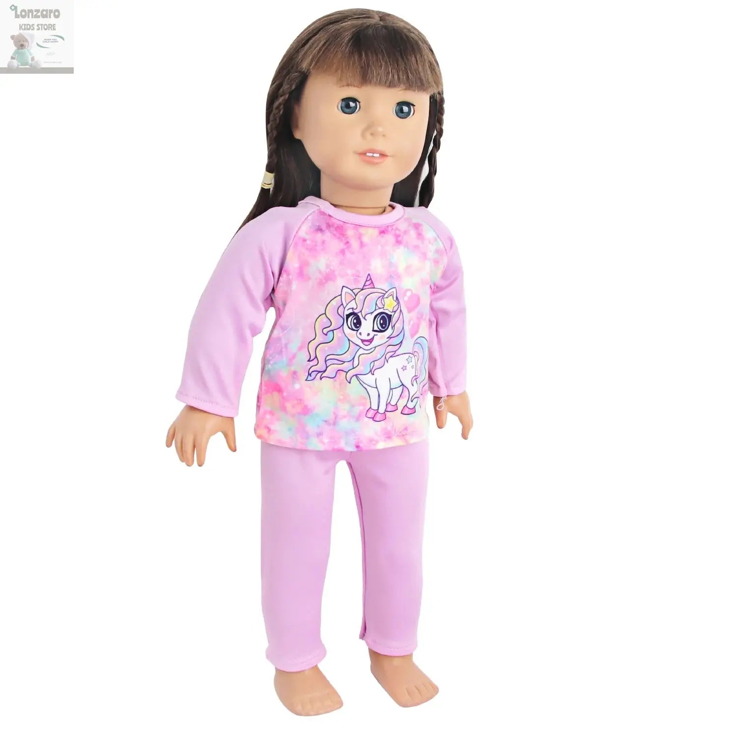 Doll Clothes Pajamas  For 43cm Baby New Born&American 18 Inch Girl Doll Unicorn Shark Cartoon Clothes Suit For Generation Doll Lonzaro Kids