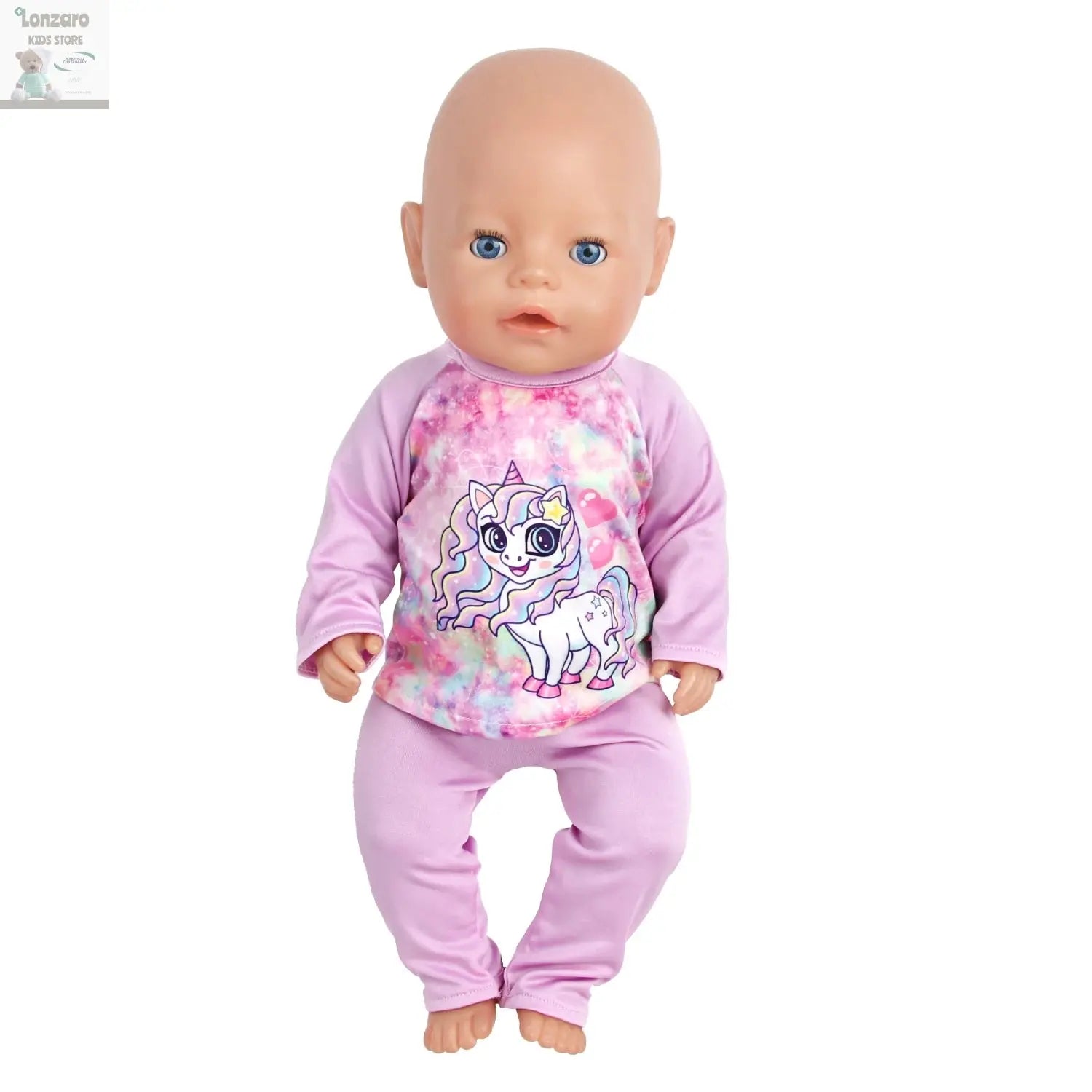 Doll Clothes Pajamas  For 43cm Baby New Born&American 18 Inch Girl Doll Unicorn Shark Cartoon Clothes Suit For Generation Doll Lonzaro Kids