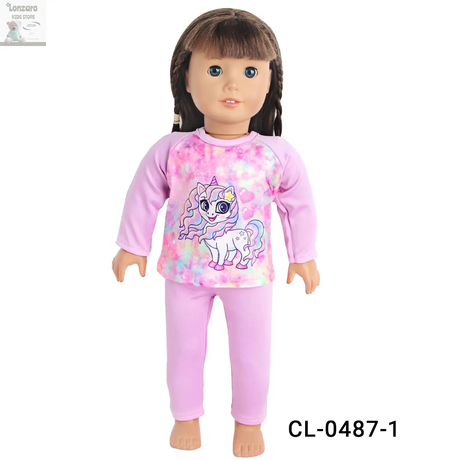 Doll Clothes Pajamas  For 43cm Baby New Born&American 18 Inch Girl Doll Unicorn Shark Cartoon Clothes Suit For Generation Doll Lonzaro Kids