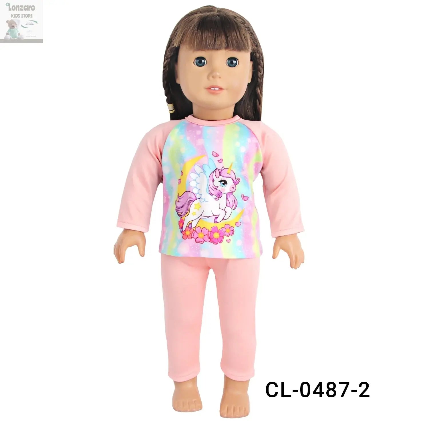 Doll Clothes Pajamas  For 43cm Baby New Born&American 18 Inch Girl Doll Unicorn Shark Cartoon Clothes Suit For Generation Doll Lonzaro Kids