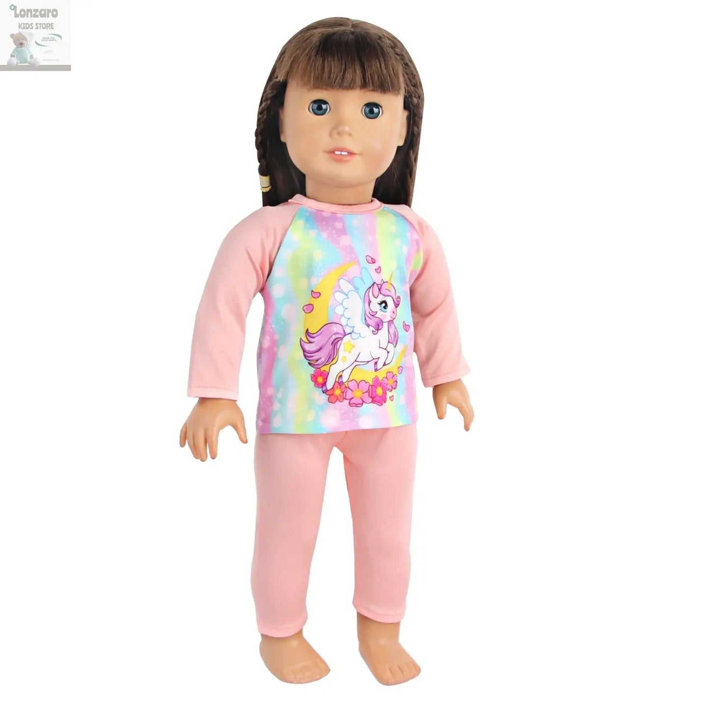 Doll Clothes Pajamas  For 43cm Baby New Born&American 18 Inch Girl Doll Unicorn Shark Cartoon Clothes Suit For Generation Doll Lonzaro Kids