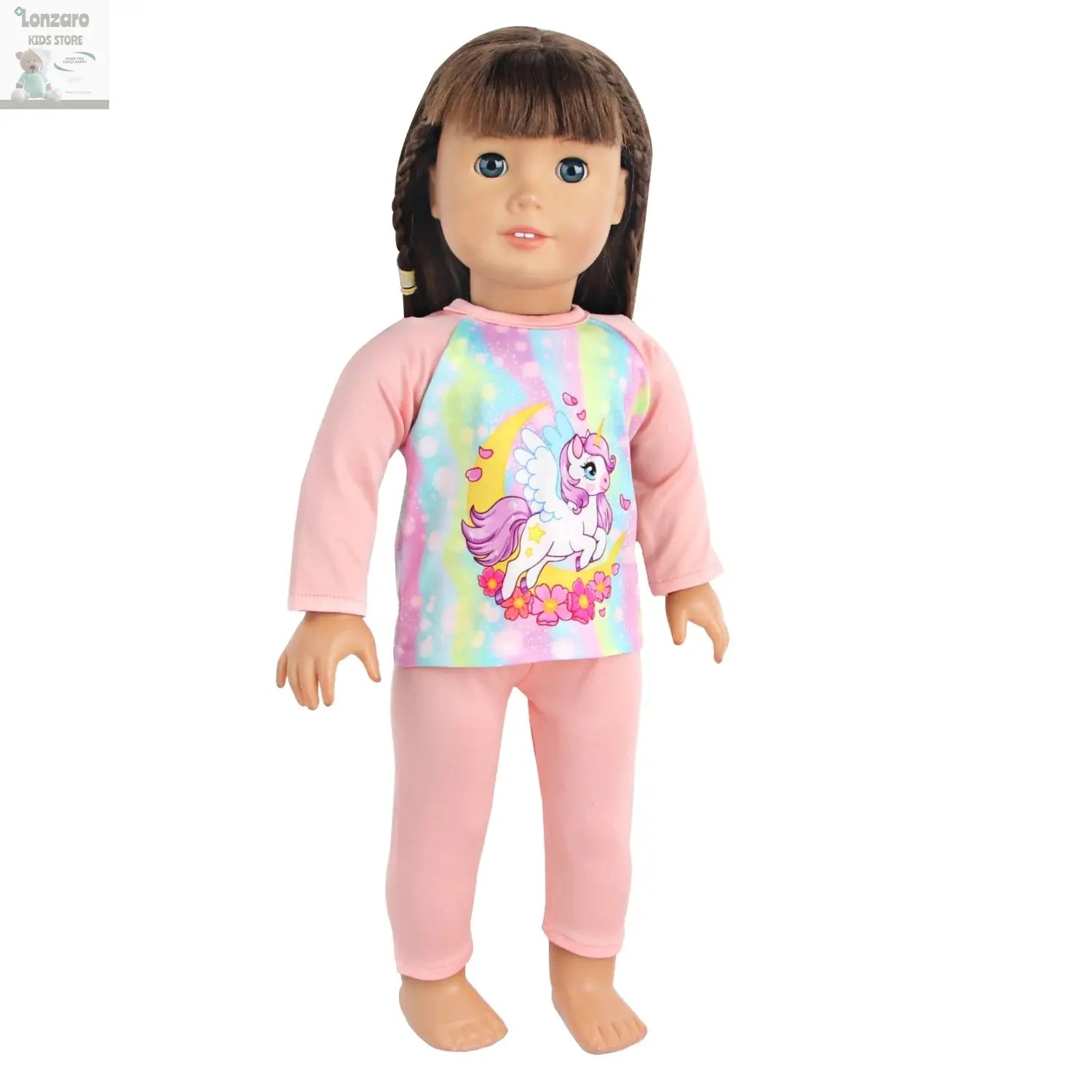 Doll Clothes Pajamas  For 43cm Baby New Born&American 18 Inch Girl Doll Unicorn Shark Cartoon Clothes Suit For Generation Doll Lonzaro Kids