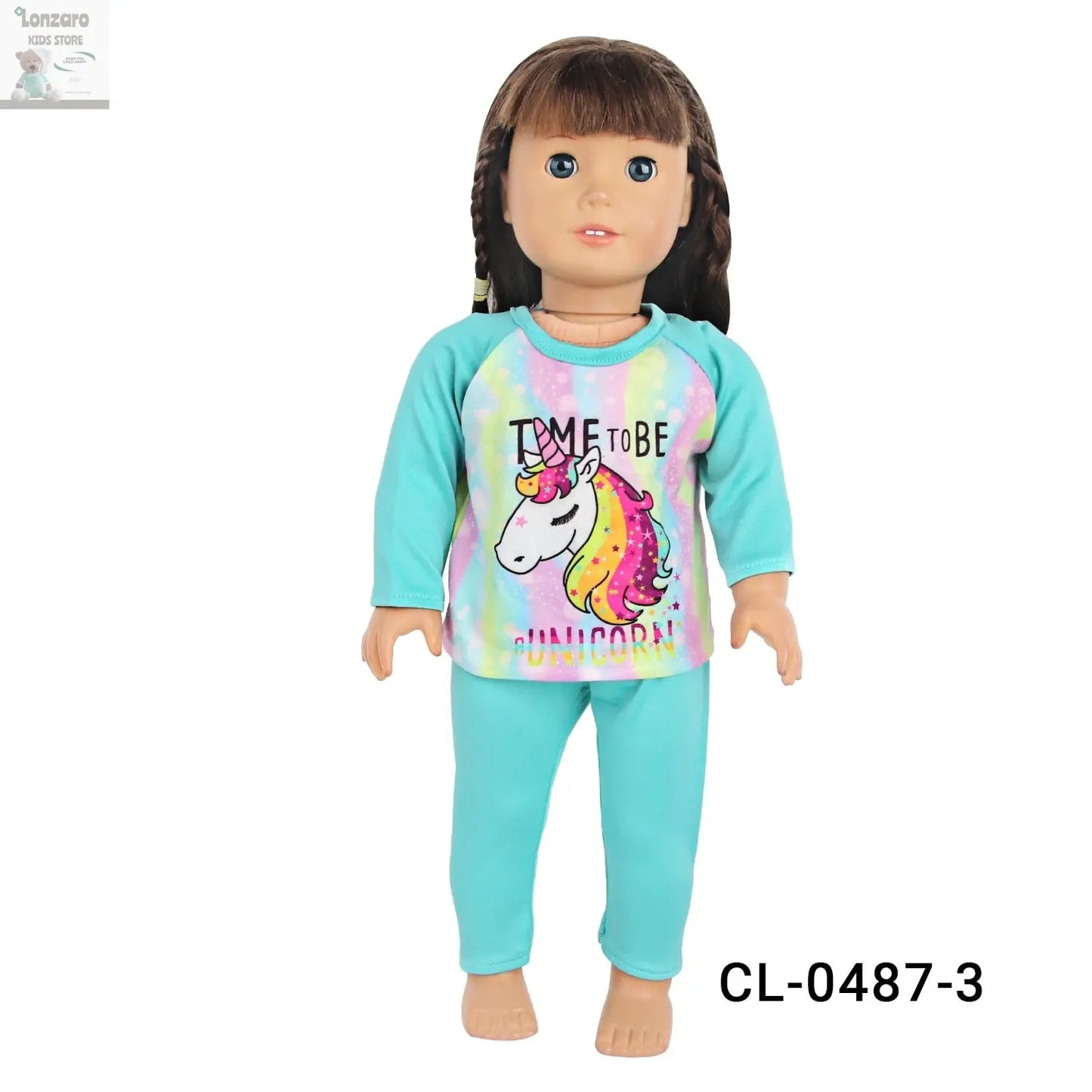 Doll Clothes Pajamas  For 43cm Baby New Born&American 18 Inch Girl Doll Unicorn Shark Cartoon Clothes Suit For Generation Doll Lonzaro Kids