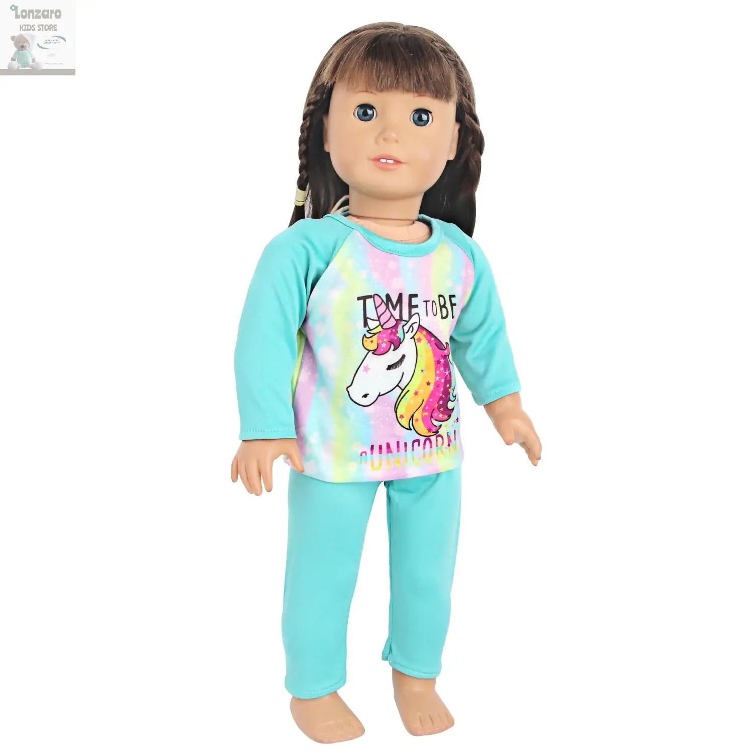 Doll Clothes Pajamas  For 43cm Baby New Born&American 18 Inch Girl Doll Unicorn Shark Cartoon Clothes Suit For Generation Doll Lonzaro Kids