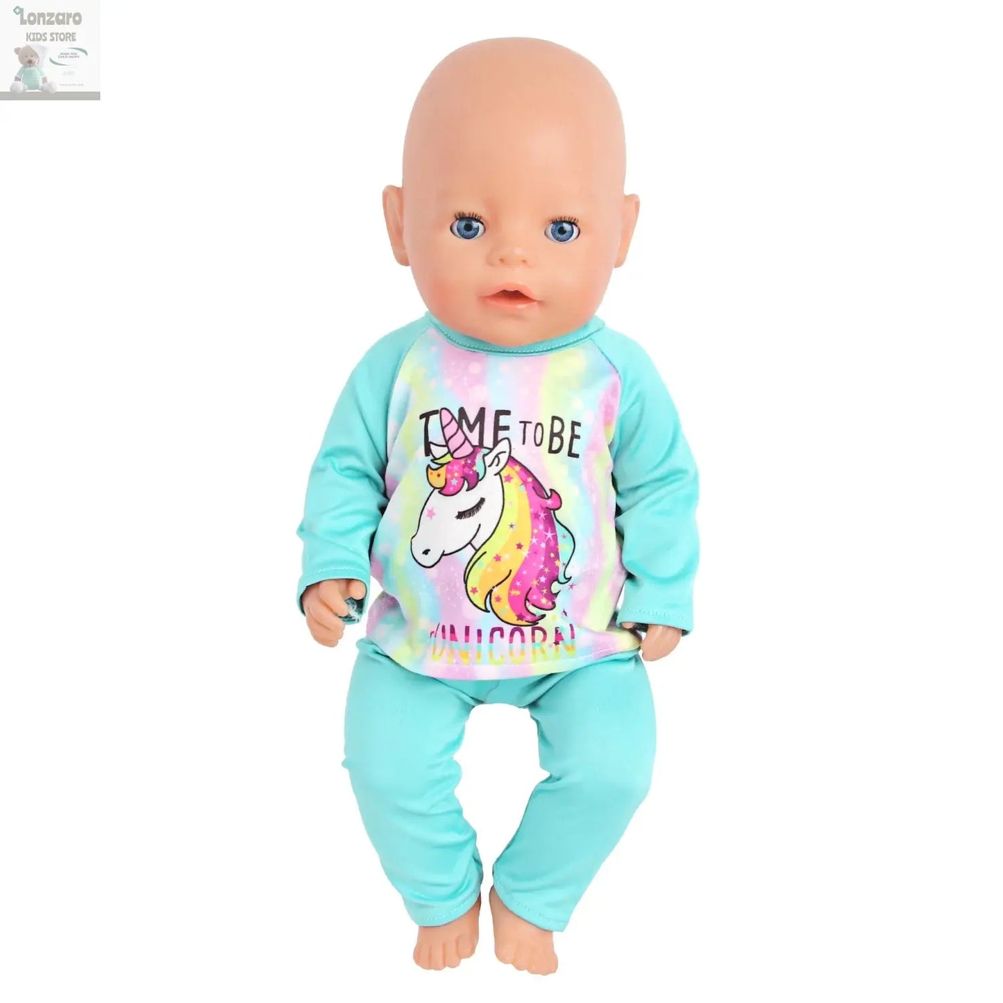 Doll Clothes Pajamas  For 43cm Baby New Born&American 18 Inch Girl Doll Unicorn Shark Cartoon Clothes Suit For Generation Doll Lonzaro Kids