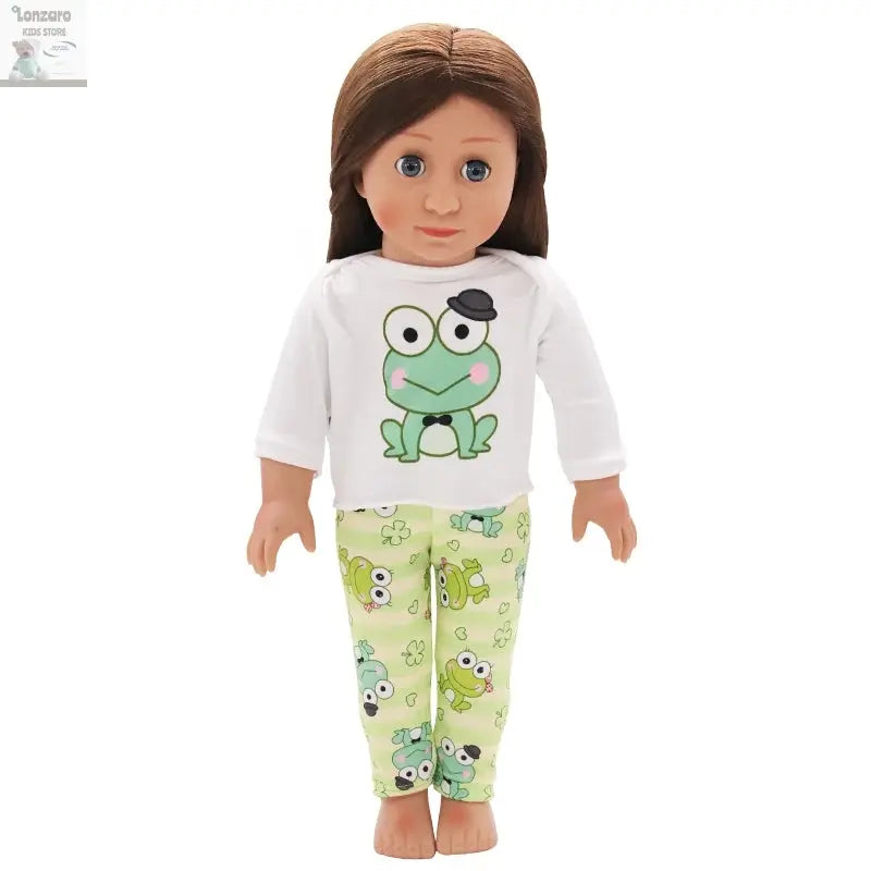 Doll Clothes Pajamas  For 43cm Baby New Born&American 18 Inch Girl Doll Unicorn Shark Cartoon Clothes Suit For Generation Doll Lonzaro Kids