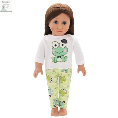 Doll Clothes Pajamas  For 43cm Baby New Born&American 18 Inch Girl Doll Unicorn Shark Cartoon Clothes Suit For Generation Doll Lonzaro Kids