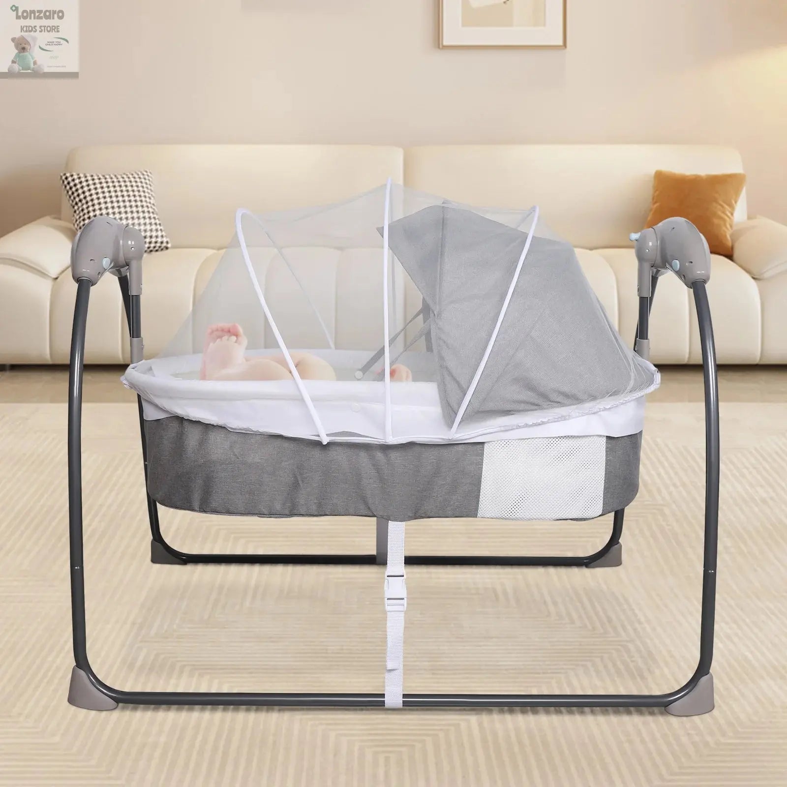 Elektrische Babywip wieg 0 tot 24 maanden Lonzaro Kids