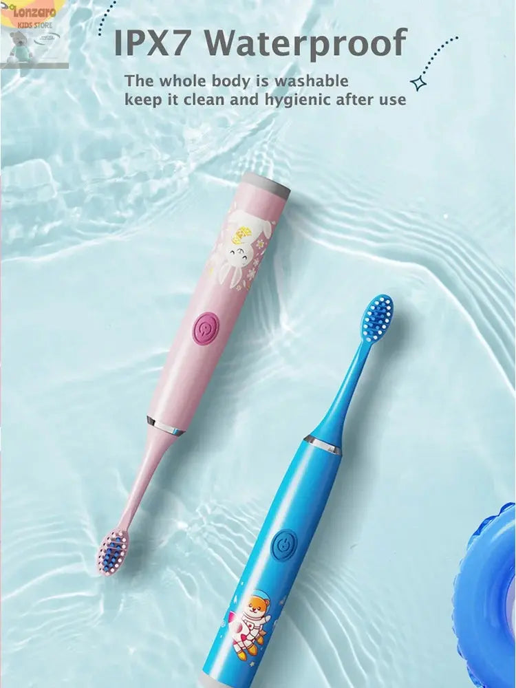 Elektrische Tandenborstel Cartoon,IPX7 waterdicht - Lonzaro Kids