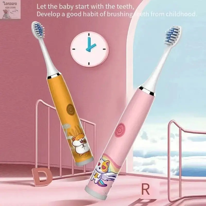 Elektrische Tandenborstel Cartoon,IPX7 waterdicht - Lonzaro Kids