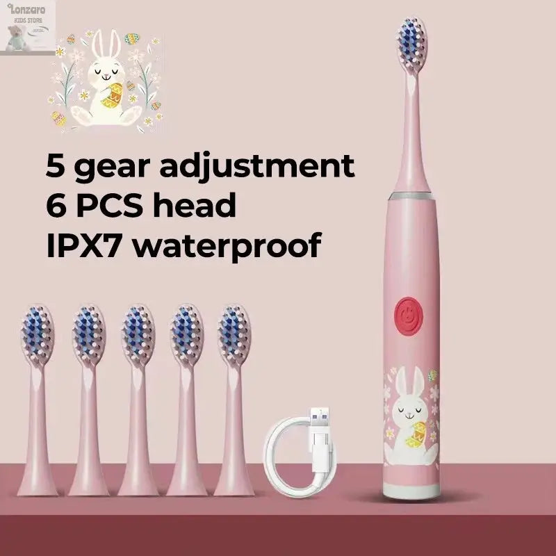 Elektrische Tandenborstel Cartoon,IPX7 waterdicht - Lonzaro Kids