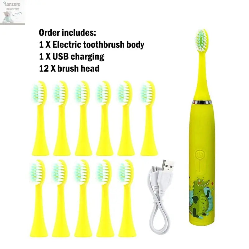 Elektrische Tandenborstel Cartoon,IPX7 waterdicht - Lonzaro Kids