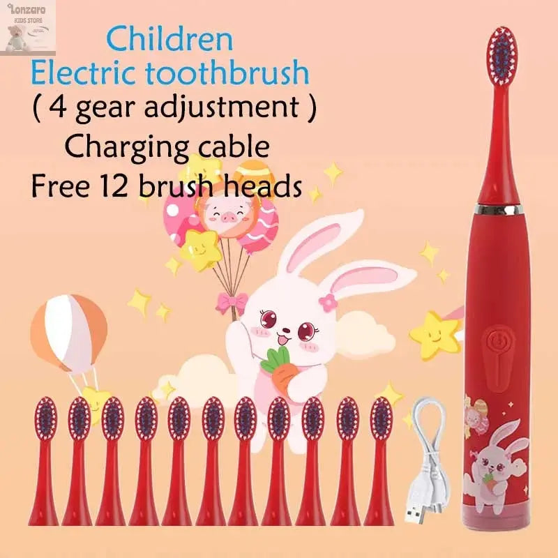 Elektrische Tandenborstel Cartoon,IPX7 waterdicht - Lonzaro Kids