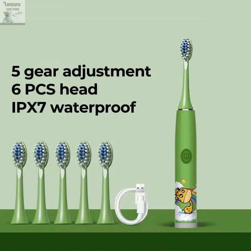 Elektrische Tandenborstel Cartoon,IPX7 waterdicht - Lonzaro Kids